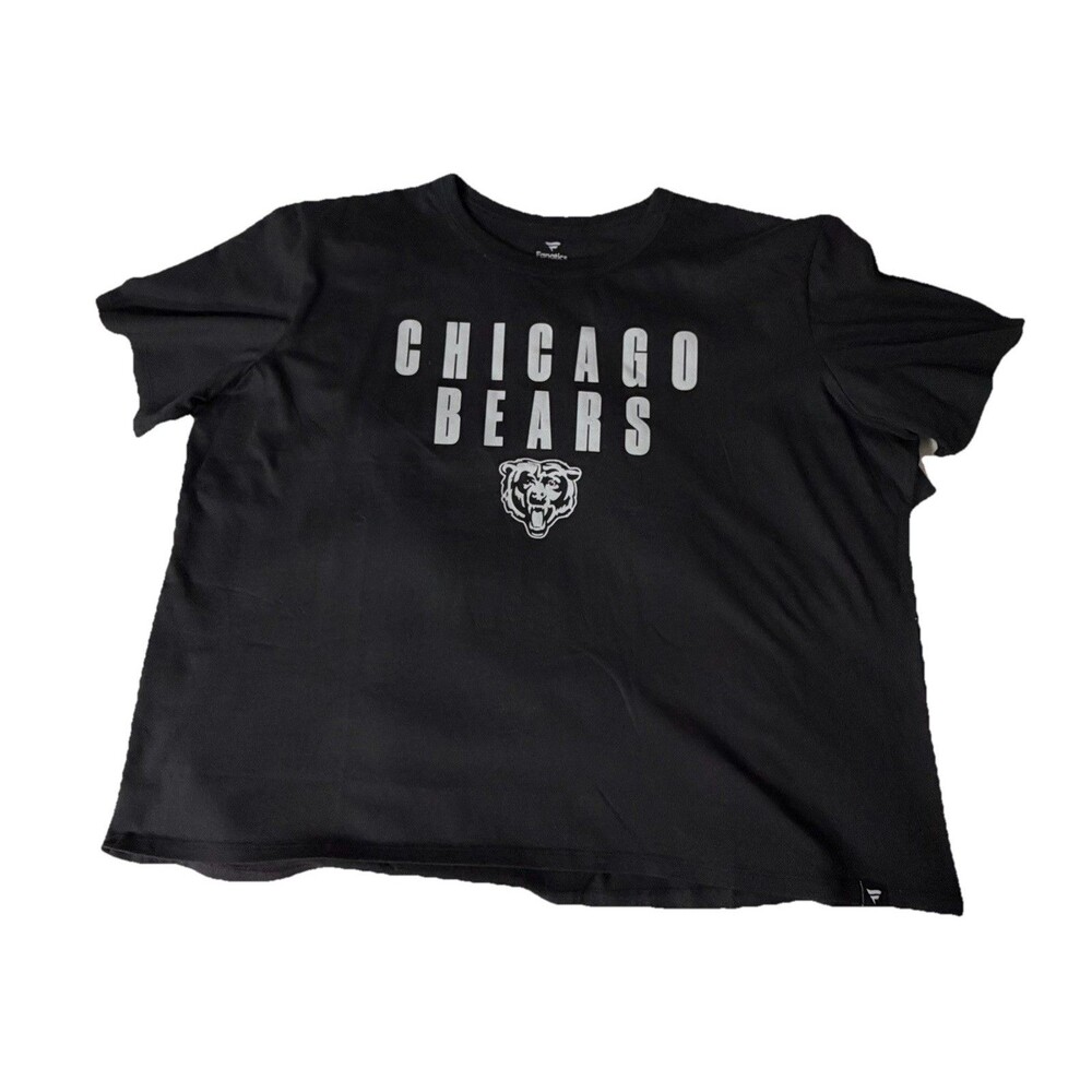 Chicago Bears Fanatics T-Shirt 2XL Black NFL Team Apparel NWT Mens Tee